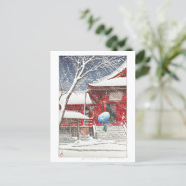 ukiyoe - Hasui - m09 - Snö vid Ueno Kiyomizudo - Vykort