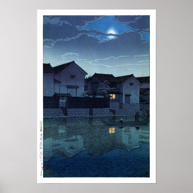 ukiyoe hasui n07 Matsue, Izumo (hack måne) Poster (Framsidan)