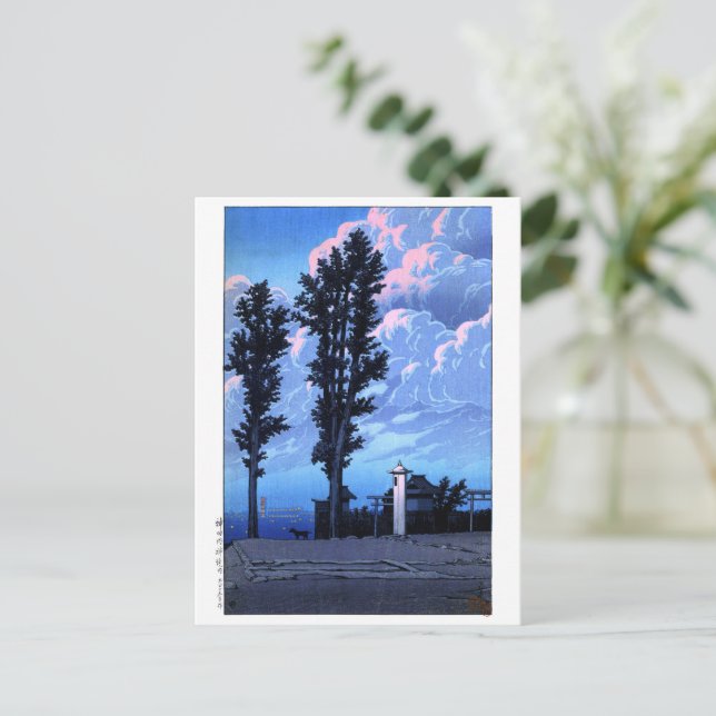 Ukiyoe hasui n14 Kanda Myojin Shrine Plater Vykort (Stående Fram)