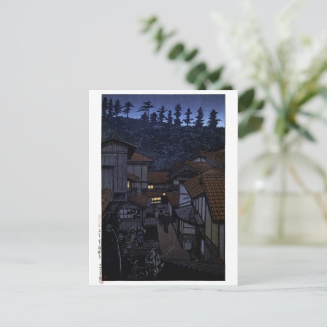 Ukiyoe Hasui n15 Arifuku Onsen, Iwami Vykort (Stående Fram)