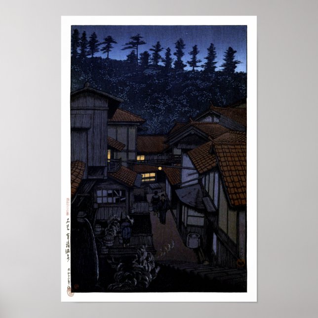 ukiyoe hasui n15 Arifuku Spa, Iwami Poster (Framsidan)