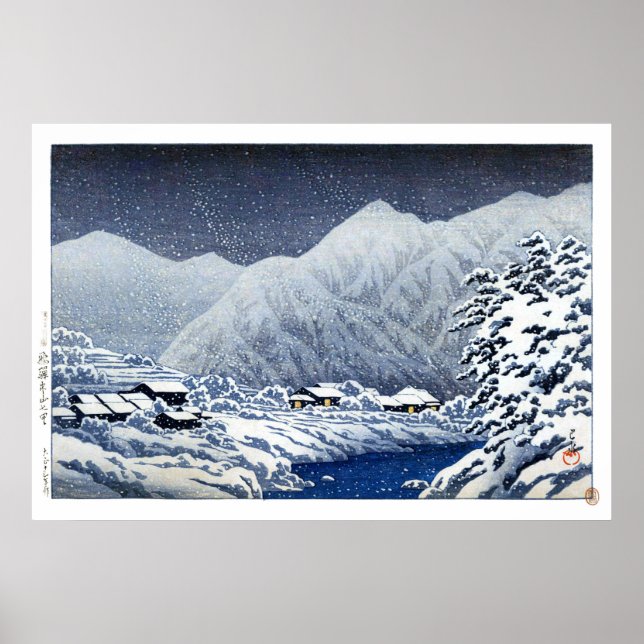 ukiyoe hasui n22 Nakayamashichiri, Hida Poster (Framsidan)