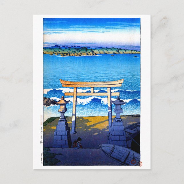 ukiyoe hasui n23 Futomi, provinsen Boso Vykort (Framsida)