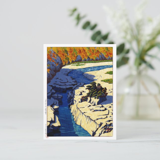 ukiyoe hasui n24 ezame on the Kiso River Vykort (Stående Fram)