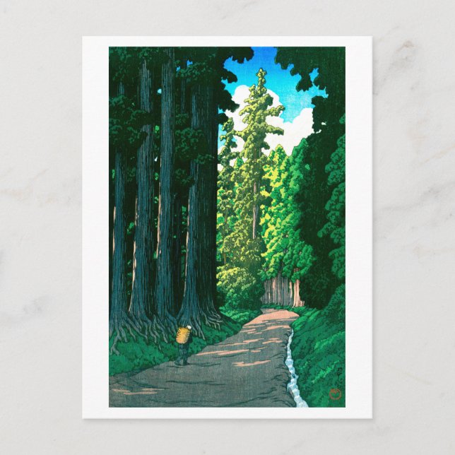 ukiyoe hasui No57 Historic Nikkō Highway Vykort (Framsida)