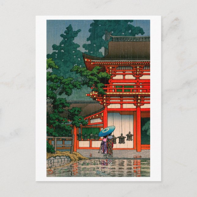 ukiyoe hasui No62 Kasuga Shrine in Nara Vykort (Framsida)