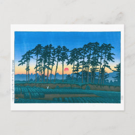ukiyoe - hasui - No.14 Ikegami Ichinokura (sunset) Vykort