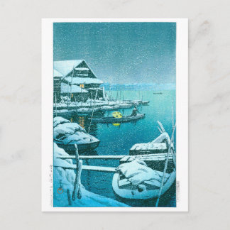ukiyoe - hasui - No.27 Snö vid Mukōjima - Vykort