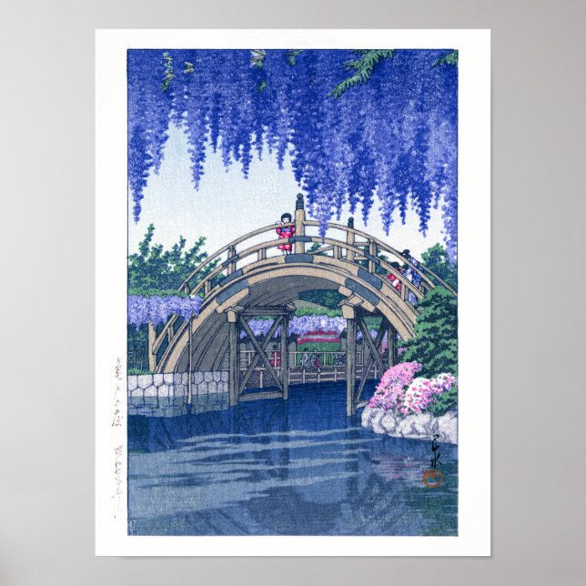 ukiyoe - hasui - No.34 Wisteria at Kameido - Poster (Framsidan)