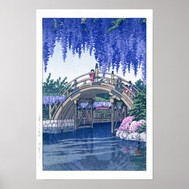 ukiyoe - hasui - No.34 Wisteria at Kameido - Poster (Framsidan)