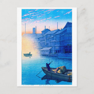 ukiyoe - hasui - No.38 Morgon i Dotonbori, Osaka Vykort