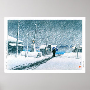 ukiyoe - hasui - No.3 Snö vid Tsukishima - Poster