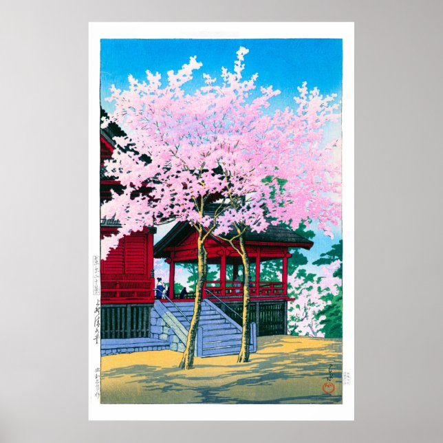 ukiyoe - hasui - No.44 Kiyomizu Hall, Ueno - Poster (Framsidan)