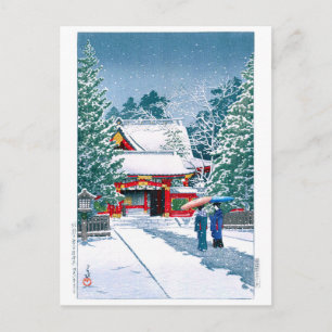 ukiyoe - hasui - Nr 22: Helgedom i snö - Vykort