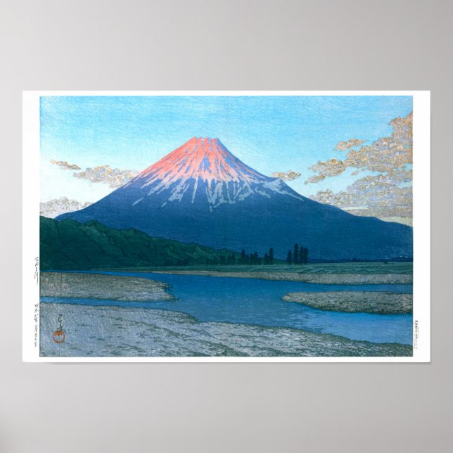 ukiyoe - hasui - nr 30 Floden Fuji - Poster (Framsidan)
