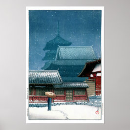 ukiyoe - hasui - nr 31 Tennoji-templet i Osaka - Poster