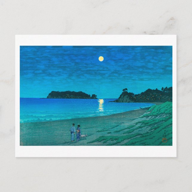ukiyoe hasui nr 54 Fullmåne vid stranden Vykort (Framsida)