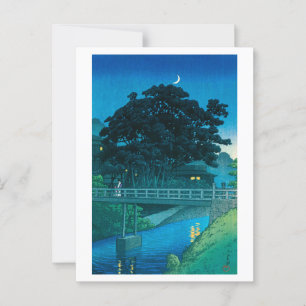 ukiyoe hasui nr 55 Takinogawa och Crescent Måne Vykort