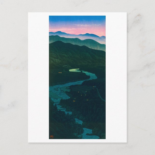 ukiyoe hasui nr 58 Etchūs Ioritani Pass Vykort (Framsida)