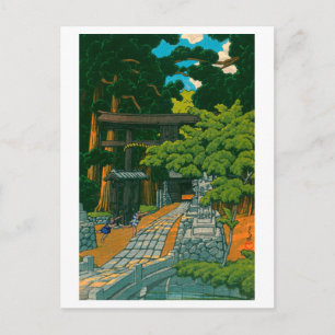 ukiyoe hasui nr 60 Kumagaya Dairai Shrine Vykort