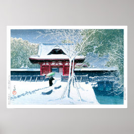 ukiyoe - hasui - nr 8 Snö vid Shiba Park - Poster