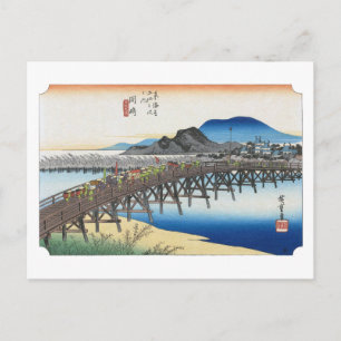 ukiyoe Hiroshige nr.38 Okazaki Vykort