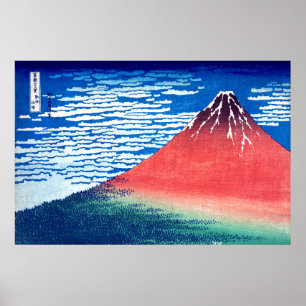 ukiyoe - Hokusai: 33 Red Fuji - Poster