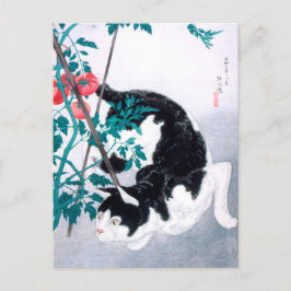Ukiyoe [komei] 02 Katt med tomatplantor Vykort