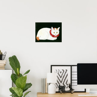 Ukiyoe [komei] 03 Vit katt Poster