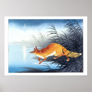 Ukiyoe [Koson] Fox av Moonlit Vatten (S) Poster