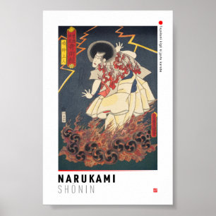 ukiyoe - Narukami shōnin - japansk magician - Poster