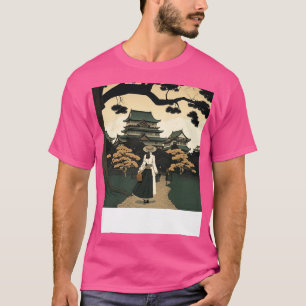 Ukiyoe Serenity A Gracval Stroll by Japan Castle T Shirt