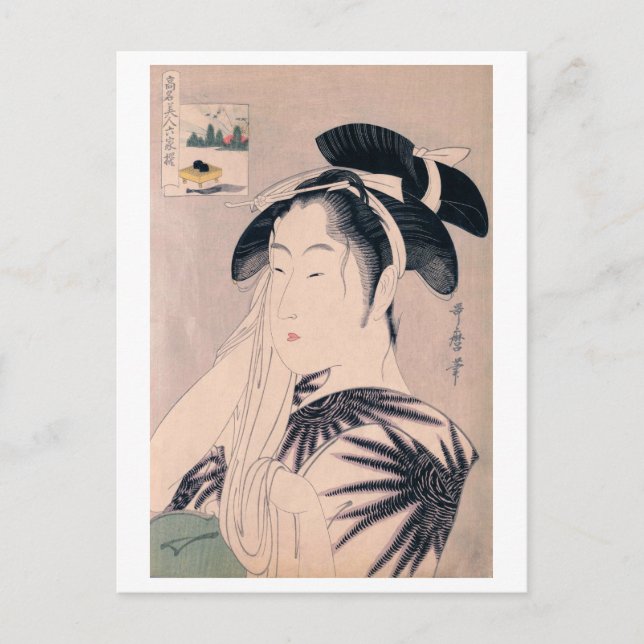 Ukiyoe [Utamaro] beauties 021 Vykort (Framsida)