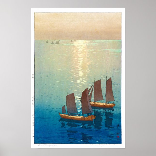 ukiyoe - Yoshida - 01  - Glittrande hav Poster (Framsidan)