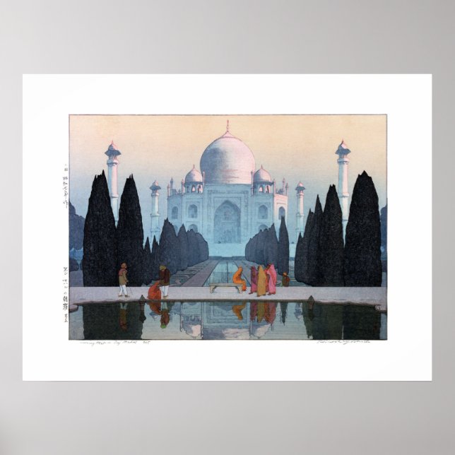 ukiyoe - Yoshida - 03 - Taj Mahal på morgonen Mist Poster (Framsidan)