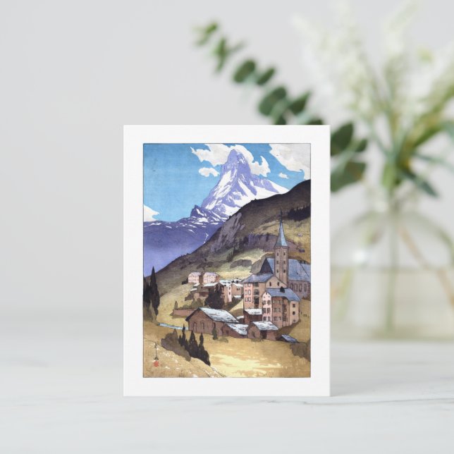 ukiyoe - Yoshida - 04 - Matterhorn - Vykort (Stående Fram)