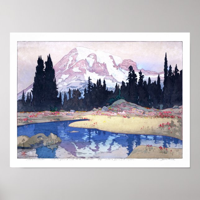ukiyoe - Yoshida - 07 - Mount Rainier - Poster (Framsidan)