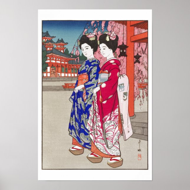 ukiyoe - Yoshida - 14 - Maiko -  Poster (Framsidan)
