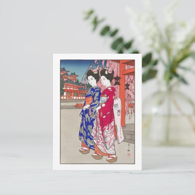 ukiyoe - Yoshida - 14 - Maiko - Vykort (Stående Fram)