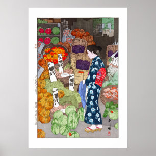 ukiyoe - Yoshida - 16 - Honest Greengrocery, Nezu Poster
