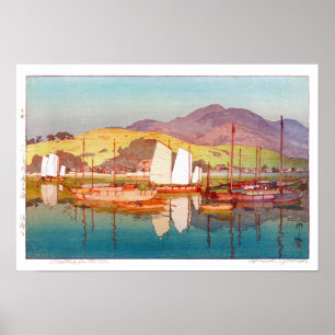 ukiyoe - Yoshida - 17 - Väntar på tidvattnet - Poster