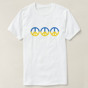 Ukraina 3 Fredstecken Blue Gult Flagga T Shirt