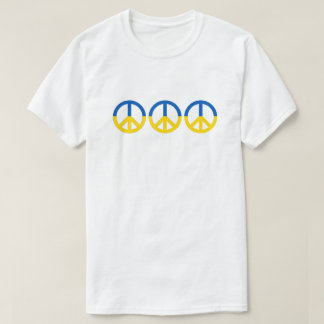 Ukraina 3 Fredstecken Blue Gult Flagga T Shirt