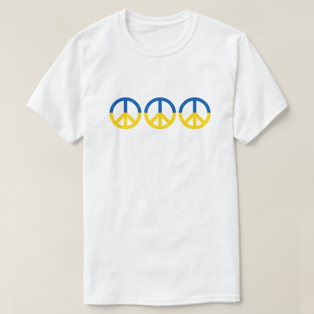 Ukraina 3 Fredstecken Blue Gult Flagga T Shirt (Design framsida)