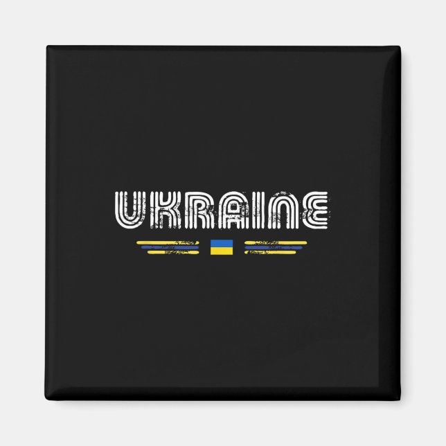 Ukraina 70-tal 80-tal Retro Typ Flagga Grafik  Magnet (Framsidan)