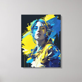 "Ukraina" Alarm. Vepen. Smärta. Canvastryck