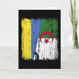Ukraina Algeriet Halv Flagga Ukrainsk Algerisk Arv Kort