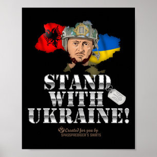 Ukraina Alnia Volodymyr Zelenskyj Stå Med Ukrai Poster