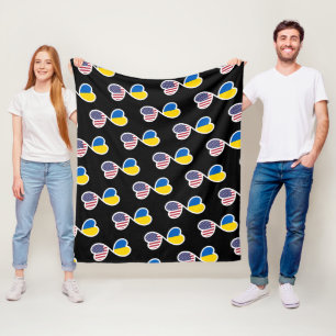 Ukraina American Infinity Hearts Ukraina USA Fleecefilt