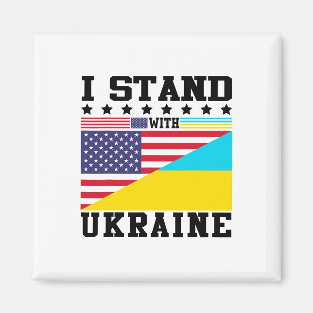 Ukraina Amerikansk Stolthet Vintage Retro Ukrainsk Magnet (Framsidan)